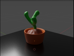 Cactus Con maseta 3D Model