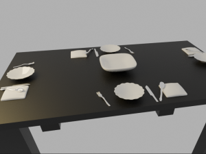 Comedor con platos y cubiertos Model 3D