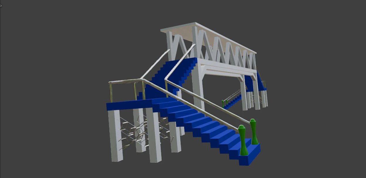 Puente peatonal 3D Model .c4d .max .obj .3ds .fbx .stl .blend