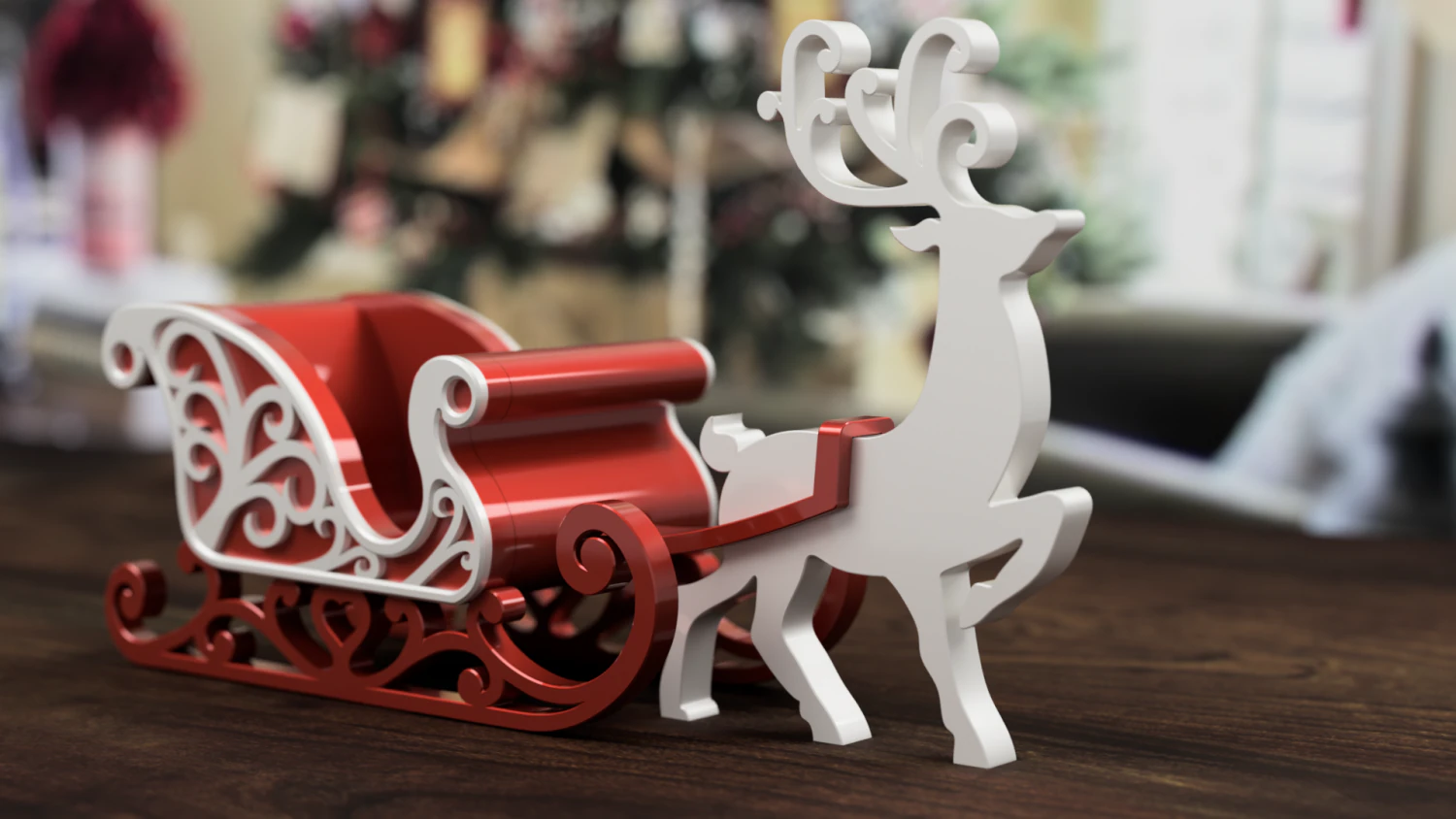 Christmas Sled 3D Print Model .c4d .max .obj .3ds .fbx .stl .blend 