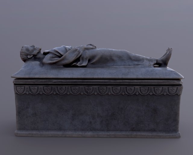 Medieval stone sarcophagus 3D Модель .c4d .max .obj .3ds .fbx .stl .blend