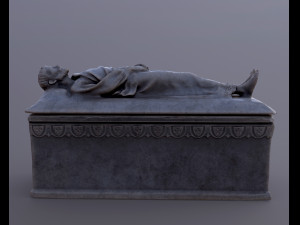 Medieval stone sarcophagus 3D Model