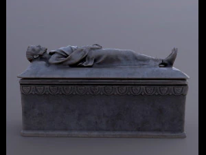 मध्यकालीन पत्थर का ताबूत 3D मॉडल