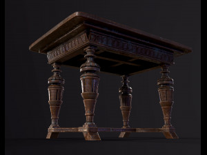 Old antique table 3D Model