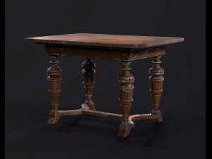 Старий антикварний стіл 3D Модель