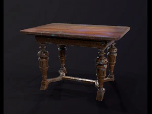 Старий антикварний стіл 3D Модель