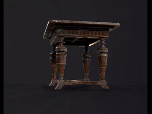 Старий антикварний стіл 3D Модель