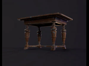 Старий антикварний стіл 3D Модель
