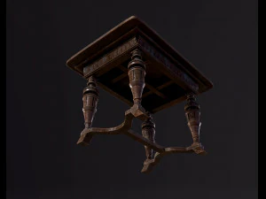 Старий антикварний стіл 3D Модель