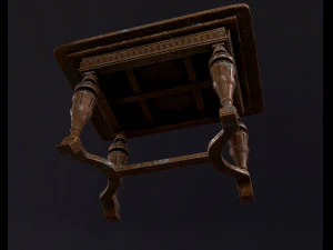 Старий антикварний стіл 3D Модель