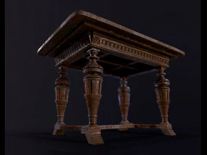 Старий антикварний стіл 3D Модель