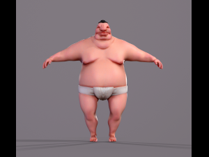 Cartoon character Sumo Wrestler 3D 模型