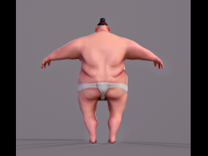 Cartoon character Sumo Wrestler 3D-Modell