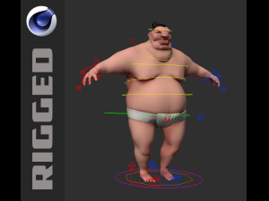 Cartoon character Sumo Wrestler 3D-Modell