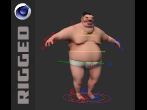 Cartoon character Sumo Wrestler 3D Model
