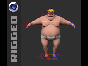Cartoon character Sumo Wrestler 3D-Modell