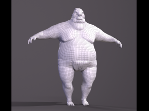 Cartoon character Sumo Wrestler 3D-Modell