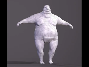 Cartoon character Sumo Wrestler 3D Model