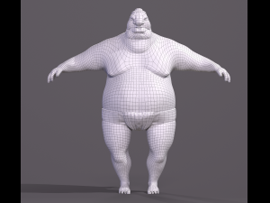 Cartoon character Sumo Wrestler 3D-Modell