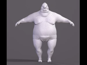 Cartoon character Sumo Wrestler 3D Model