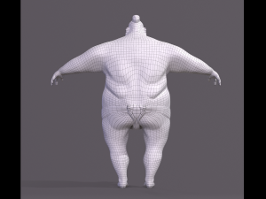 Cartoon character Sumo Wrestler 3D-Modell