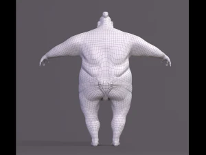 Cartoon character Sumo Wrestler 3D Model
