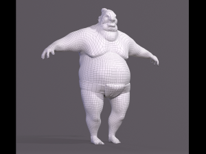 Cartoon character Sumo Wrestler 3D-Modell