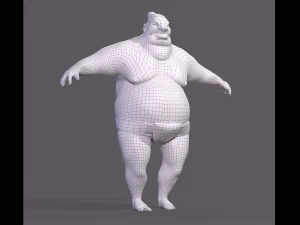 Cartoon character Sumo Wrestler 3D Model
