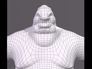 Cartoon character Sumo Wrestler 3D Model