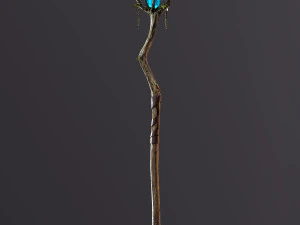 Magic wooden staff 3D Model