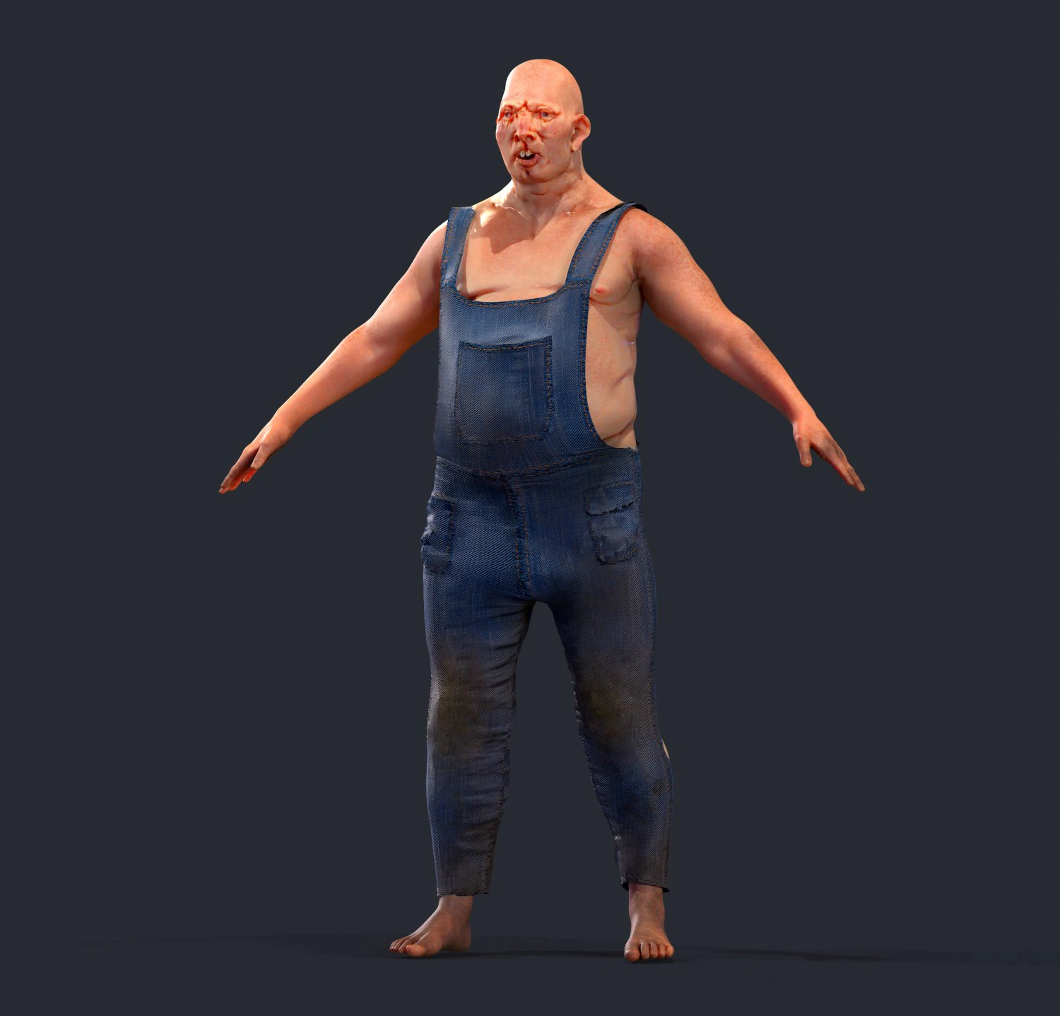 Game character Village fool 3D Model .c4d .max .obj .3ds .fbx .stl .blend