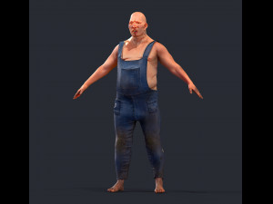 Game character Village fool 3D Модель