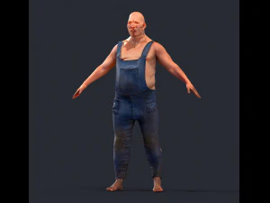 게임 캐릭터 마을 바보 3D 모델