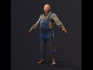 Game character Village fool 3D Модель