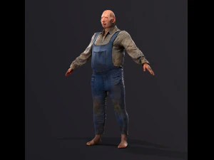 Game character Village fool 3D Model