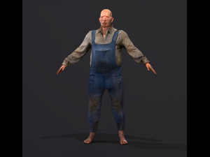 Game character Village fool 3D Модель