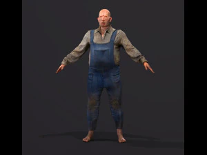 Game character Village fool 3D Model