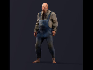 Game character Village fool 3D Модель