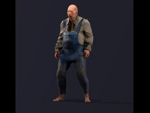 Game character Village fool 3D Model