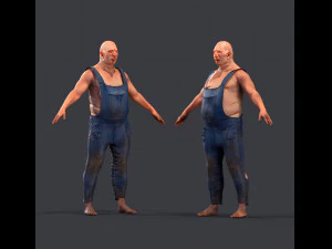Game character Village fool 3D Model