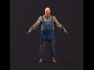 Game character Village fool 3D Модель