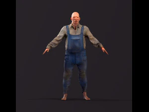 Game character Village fool 3D Model
