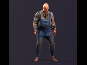 Game character Village fool 3D Модель