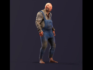 Game character Village fool 3D Модель