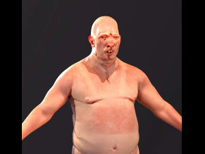Game character Village fool 3D Model