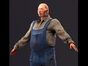 Game character Village fool 3D Model