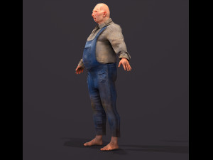 Game character Village fool 3D Модель