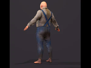 Game character Village fool 3D Model