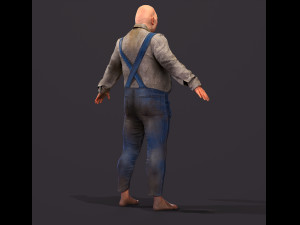 Game character Village fool 3D Модель