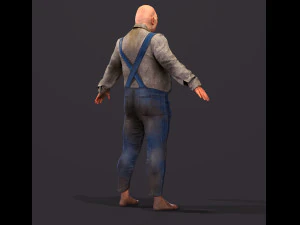 Game character Village fool 3D Model